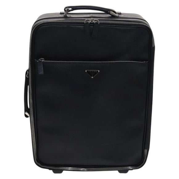 PRADA Suitcase Safiano leather Black Auth ep8401