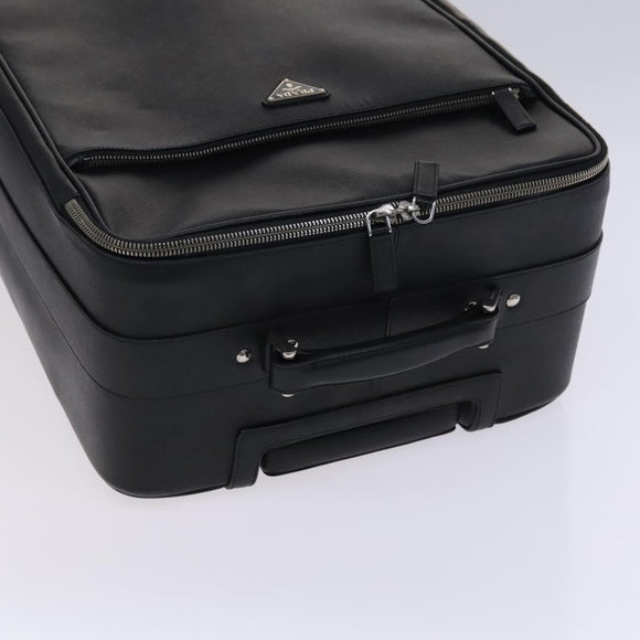 PRADA Suitcase Safiano leather Black Auth ep8401