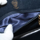 GUCCI Shoulder Bag Leather Navy Gold Auth ep8402-22