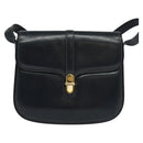 GUCCI Shoulder Bag Leather Navy Gold Auth ep8402-13