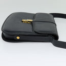 GUCCI Shoulder Bag Leather Navy Gold Auth ep8402-4