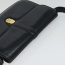 GUCCI Shoulder Bag Leather Navy Gold Auth ep8402-6