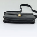 GUCCI Shoulder Bag Leather Navy Gold Auth ep8402-5