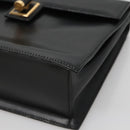 GUCCI Hand Bag Leather Black Gold 000 46 0096 Auth ep8407-8