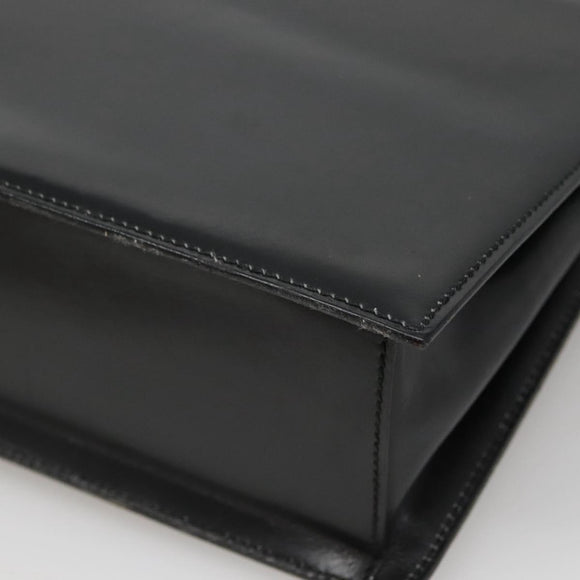 GUCCI Hand Bag Leather Black Gold 000 46 0096 Auth ep8407