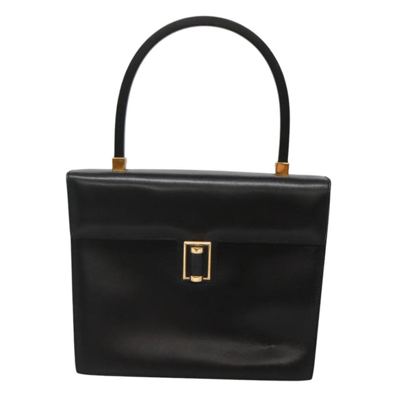 GUCCI Hand Bag Leather Black Gold 000 46 0096 Auth ep8407