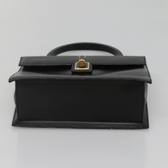 GUCCI Hand Bag Leather Black Gold 000 46 0096 Auth ep8407