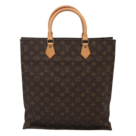 LOUIS VUITTON Monogram Sac Plat Hand Bag M51140 LV Auth ep8413