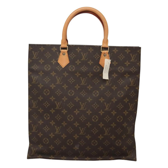LOUIS VUITTON Monogram Sac Plat Hand Bag M51140 LV Auth ep8413