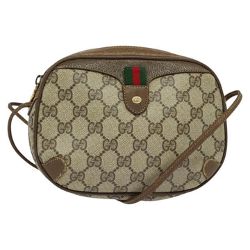 GUCCI GG Supreme Web Sherry Line Shoulder Bag PVC Beige 89 02 066 Auth ep8425