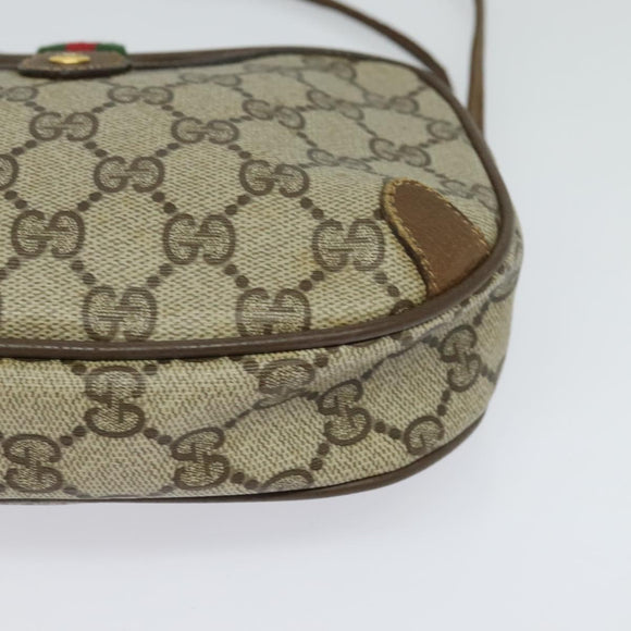 GUCCI GG Supreme Web Sherry Line Shoulder Bag PVC Beige 89 02 066 Auth ep8425