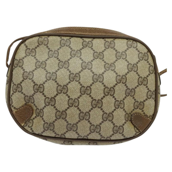 GUCCI GG Supreme Web Sherry Line Shoulder Bag PVC Beige 89 02 066 Auth ep8425