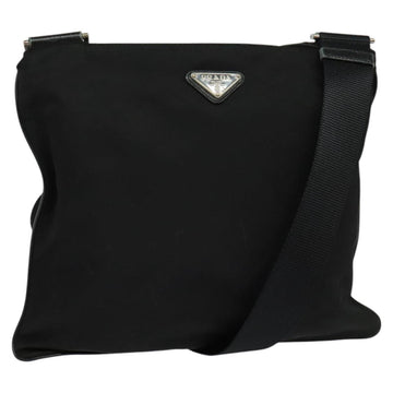 PRADA Shoulder Bag Nylon Black Silver Auth ep8428