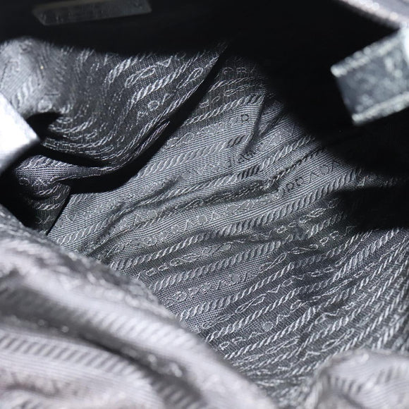 PRADA Shoulder Bag Nylon Black Silver Auth ep8428