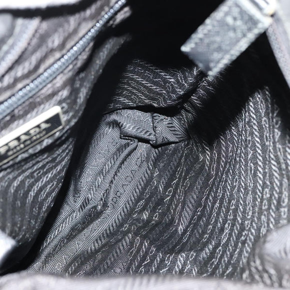 PRADA Shoulder Bag Nylon Black Silver Auth ep8428