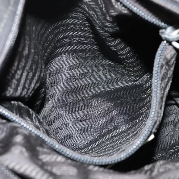 PRADA Shoulder Bag Nylon Black Silver Auth ep8428