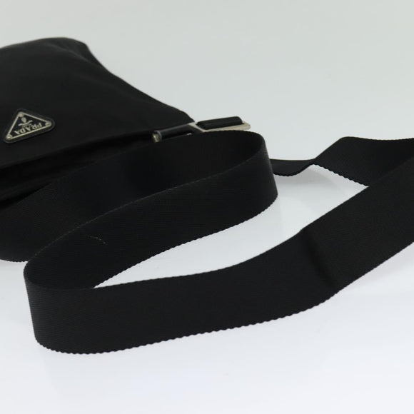 PRADA Shoulder Bag Nylon Black Silver Auth ep8428