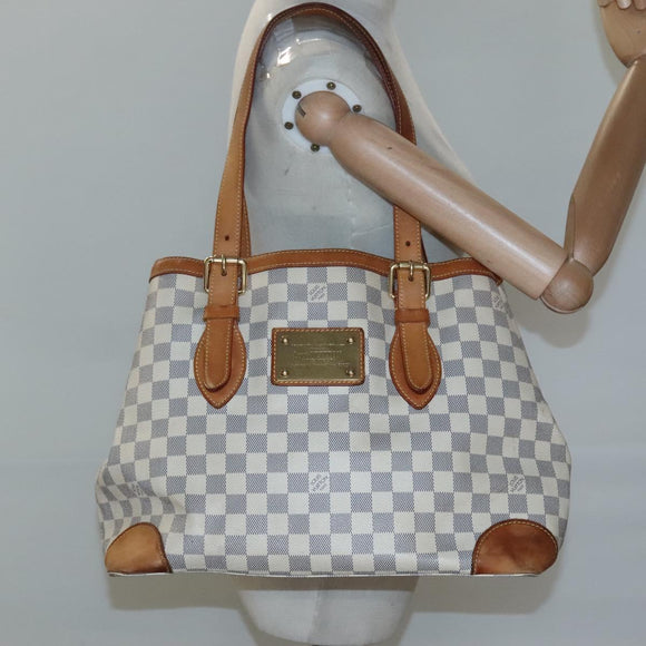LOUIS VUITTON Damier Azur Hampstead MM Tote Bag N51206 LV Auth ep8433