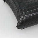 BOTTEGA VENETA INTRECCIATO Shoulder Bag Leather Black Silver Auth ep8445-16