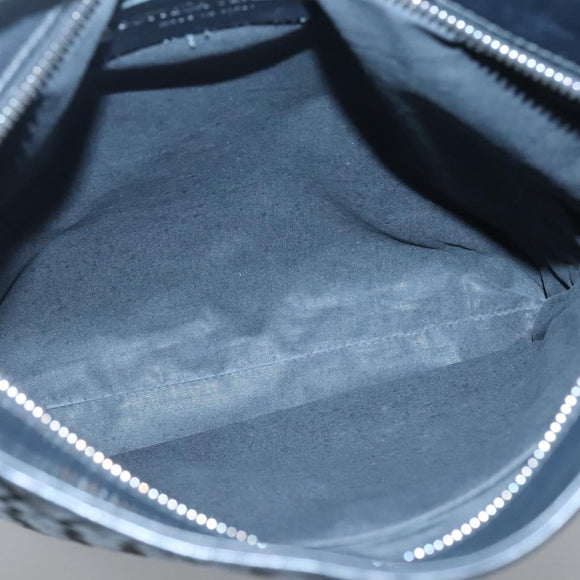 BOTTEGA VENETA INTRECCIATO Shoulder Bag Leather Black Silver Auth ep8445