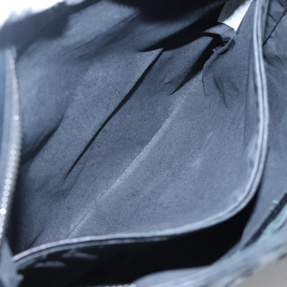 BOTTEGA VENETA INTRECCIATO Shoulder Bag Leather Black Silver Auth ep8445