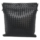 BOTTEGA VENETA INTRECCIATO Shoulder Bag Leather Black Silver Auth ep8445-2