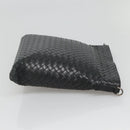 BOTTEGA VENETA INTRECCIATO Shoulder Bag Leather Black Silver Auth ep8445-4