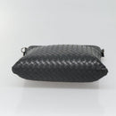 BOTTEGA VENETA INTRECCIATO Shoulder Bag Leather Black Silver Auth ep8445-6