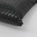 BOTTEGA VENETA INTRECCIATO Shoulder Bag Leather Black Silver Auth ep8445-7