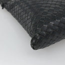 BOTTEGA VENETA INTRECCIATO Shoulder Bag Leather Black Silver Auth ep8445-14