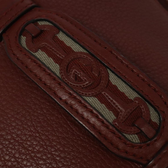 GUCCI Shoulder Bag Leather 2way Brown Gold 296851 Auth ep8453