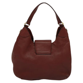 GUCCI Shoulder Bag Leather 2way Brown Gold 296851 Auth ep8453 - 0