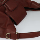 GUCCI Shoulder Bag Leather 2way Brown Gold 296851 Auth ep8453-6