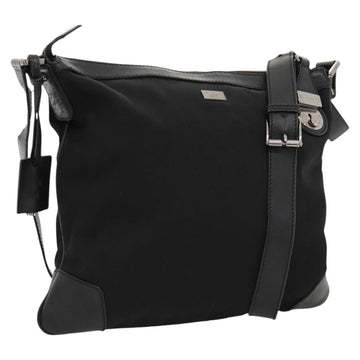 GUCCI Shoulder Bag Nylon Black Silver 148476 Auth ep8456