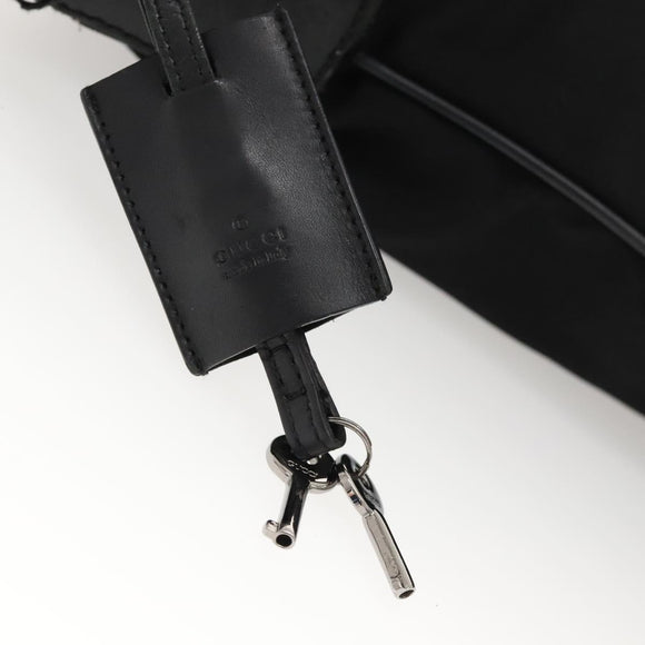 GUCCI Shoulder Bag Nylon Black Silver 148476 Auth ep8456