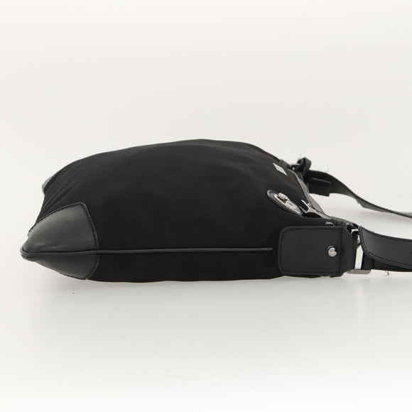 GUCCI Shoulder Bag Nylon Black Silver 148476 Auth ep8456