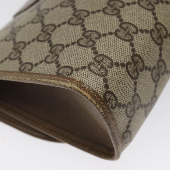 GUCCI GG Supreme Web Sherry Line Clutch Bag PVC Beige 89 01 030 Auth ep8459