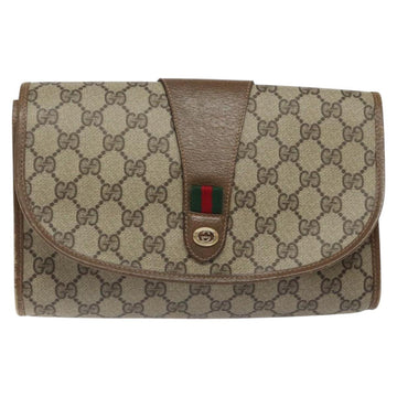 GUCCI GG Supreme Web Sherry Line Clutch Bag PVC Beige 89 01 030 Auth ep8459 - 0