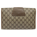 GUCCI GG Supreme Web Sherry Line Clutch Bag PVC Beige 89 01 030 Auth ep8459-3