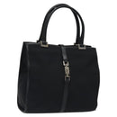 GUCCI Jackie Hand Bag Nylon Black Silver 002 1065 Auth ep8460-1
