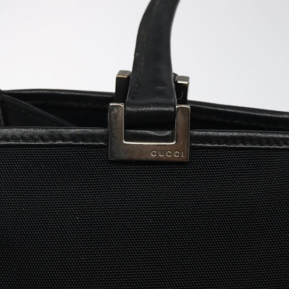 GUCCI Jackie Hand Bag Nylon Black Silver 002 1065 Auth ep8460