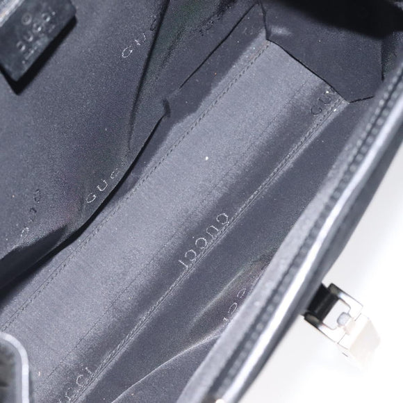 GUCCI Jackie Hand Bag Nylon Black Silver 002 1065 Auth ep8460