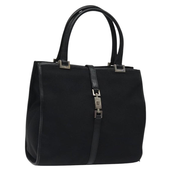 GUCCI Jackie Hand Bag Nylon Black Silver 002 1065 Auth ep8460