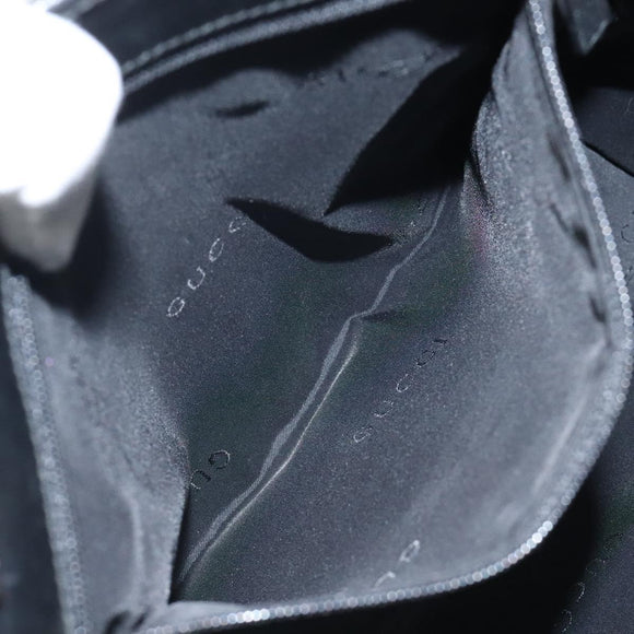 GUCCI Jackie Hand Bag Nylon Black Silver 002 1065 Auth ep8460