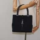 GUCCI Jackie Hand Bag Nylon Black Silver 002 1065 Auth ep8460-22