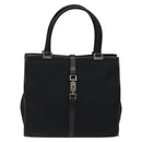 GUCCI Jackie Hand Bag Nylon Black Silver 002 1065 Auth ep8460-13