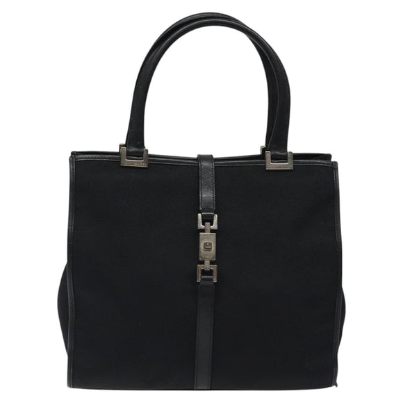 GUCCI Jackie Hand Bag Nylon Black Silver 002 1065 Auth ep8460