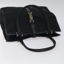 GUCCI Jackie Hand Bag Nylon Black Silver 002 1065 Auth ep8460-6