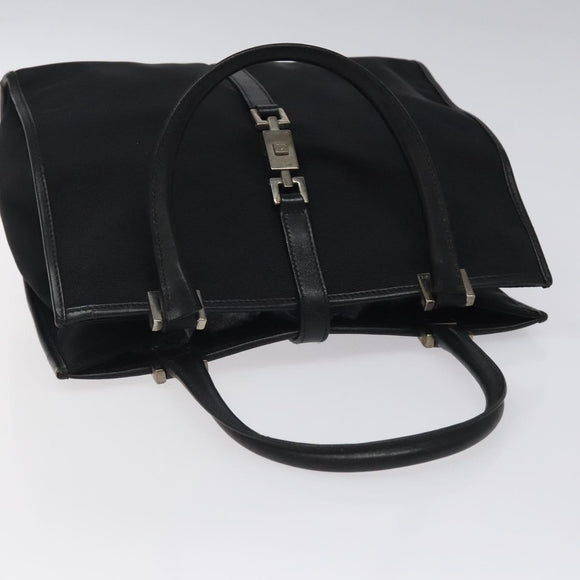 GUCCI Jackie Hand Bag Nylon Black Silver 002 1065 Auth ep8460