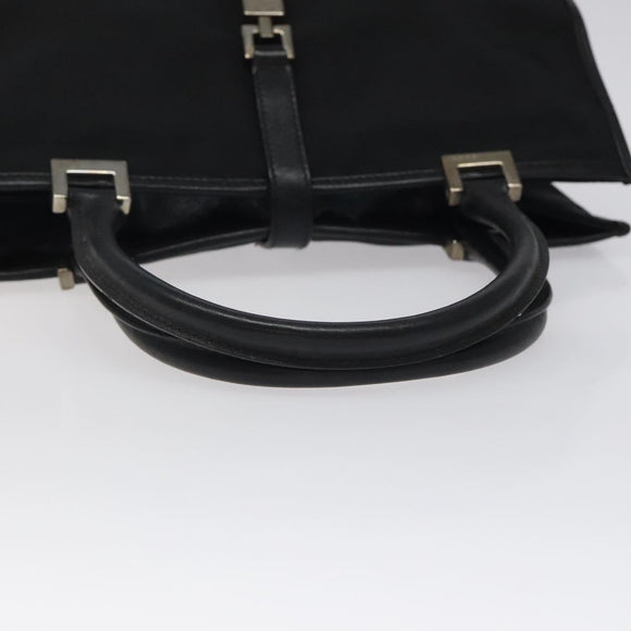 GUCCI Jackie Hand Bag Nylon Black Silver 002 1065 Auth ep8460